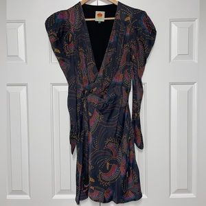 Farm Rio Sequin Toucans Wrap Dress Mini Dress